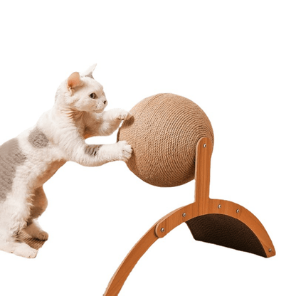 🐱 🧶Natural Sisal Cat Scratching Ball With Cardboard Pad