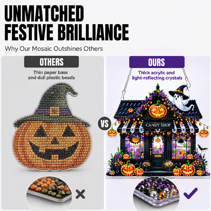 Halloween DIY Sparkle Art Hanging Ornament Kit