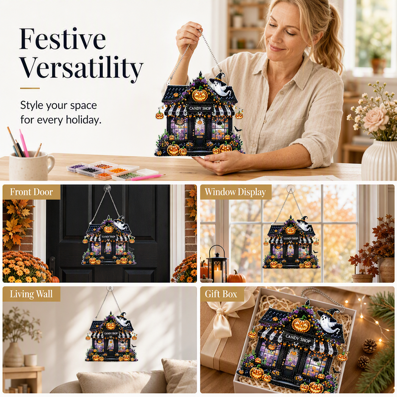 Halloween DIY Sparkle Art Hanging Ornament Kit