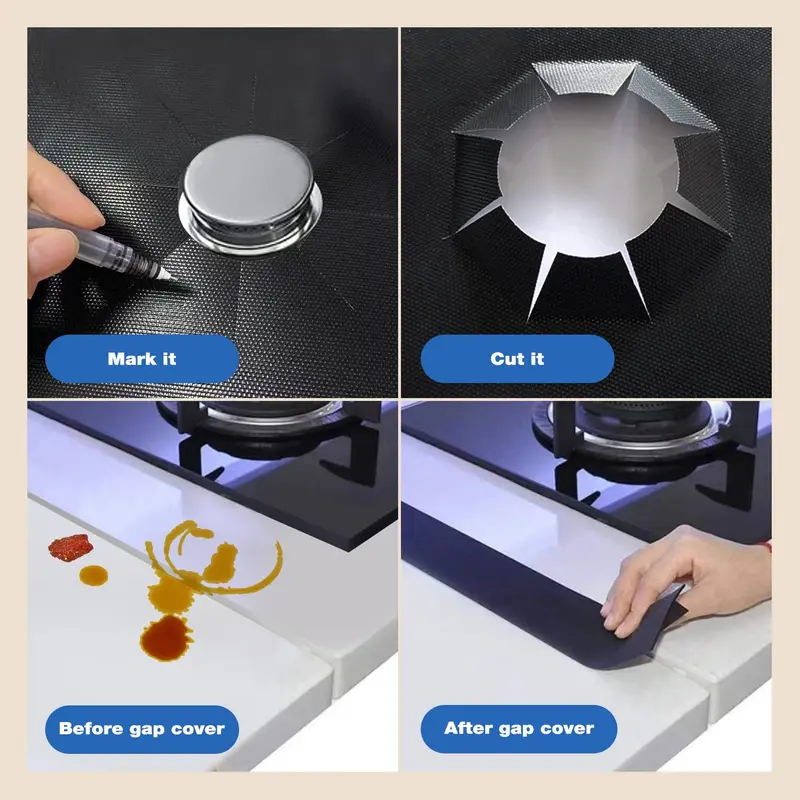 🔥 Reusable Gas Stove Burner Protectors – Heat-Resistant to 260°C, Non-Stick, Easy Clean – Keeps Your Stove Looking New! ✨