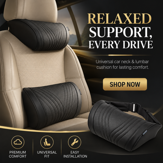 🚗💺Premium Car Seat Headrest & Lumbar Support Cushion