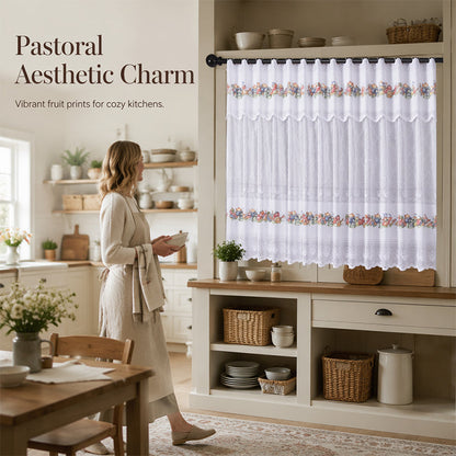 Retro Lace Short Kitchen Curtain