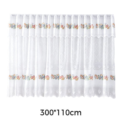 Retro Lace Short Kitchen Curtain