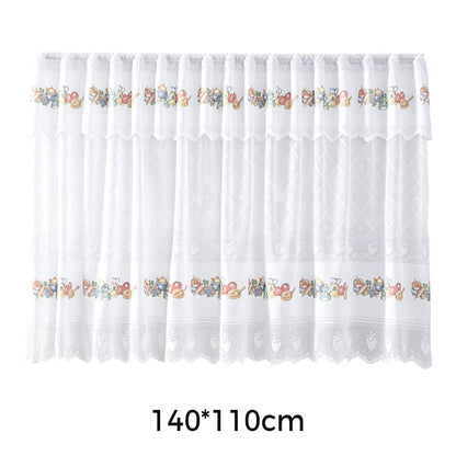 Retro Lace Short Kitchen Curtain
