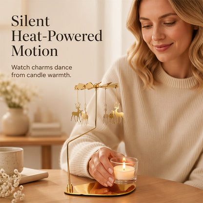 Decorative Gold Rotary Candle Holder