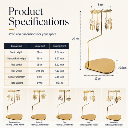 Decorative Gold Rotary Candle Holder
