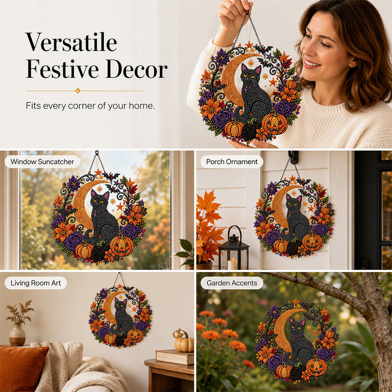 🐈‍⬛ Portable Pumpkin Diamond Charm Hanging Ornament