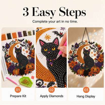🐈‍⬛ Portable Pumpkin Diamond Charm Hanging Ornament