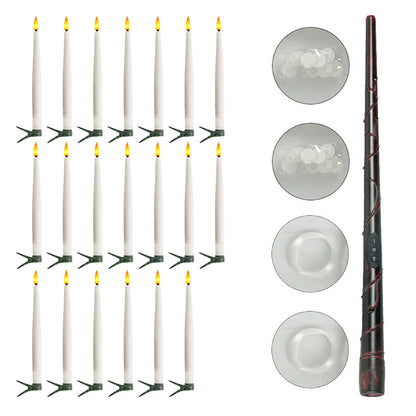 Magical Wand Remote Floating LED Taper Candles Set