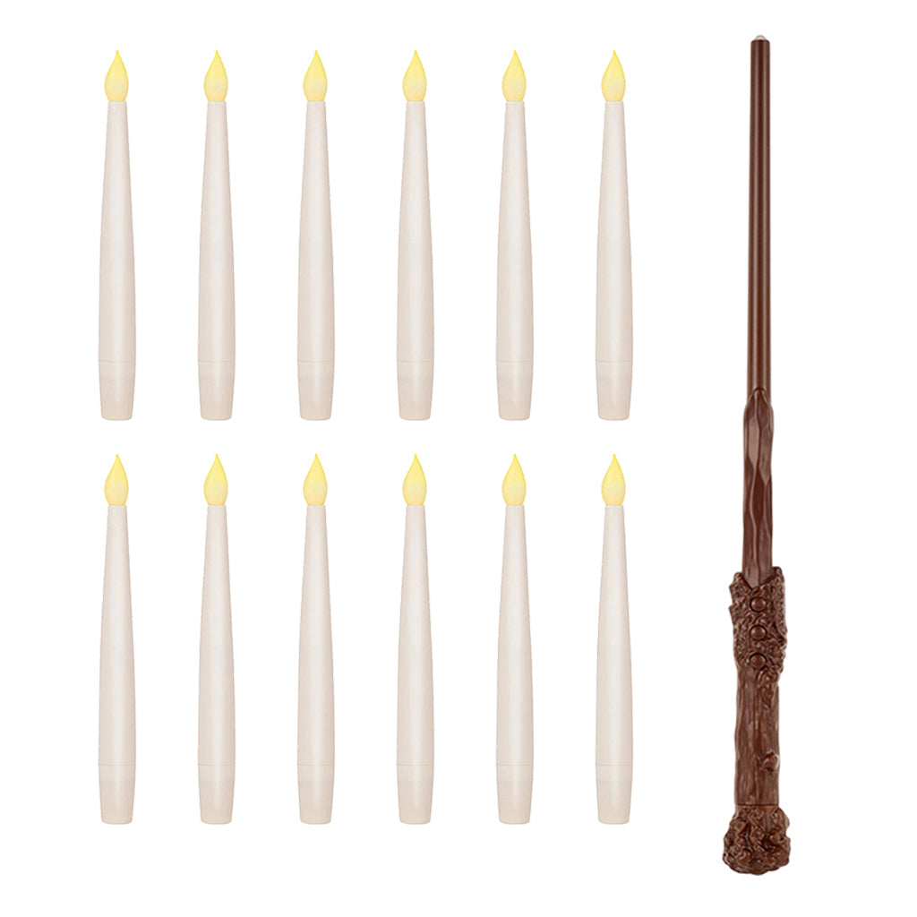 Magical Wand Remote Floating LED Taper Candles Set