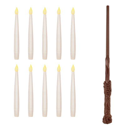 Magical Wand Remote Floating LED Taper Candles Set