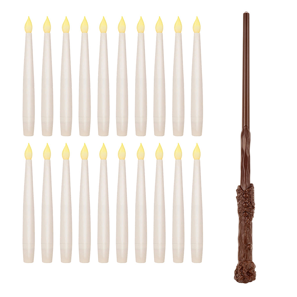 Magical Wand Remote Floating LED Taper Candles Set