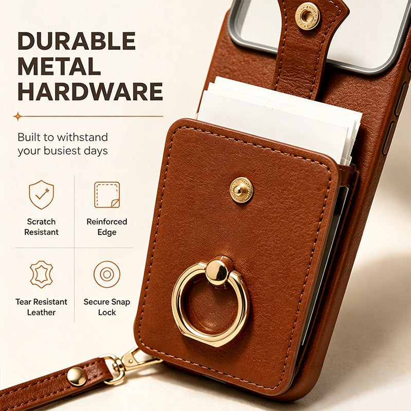 Magnetic Wallet Case with Ring Stand