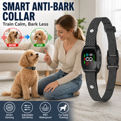 🐕🐾 Anti Bark Collar – Smart anti‑false triggering filters out other barks. IP67 waterproof & USB rechargeable – worry‑free training anywhere! 💦✅