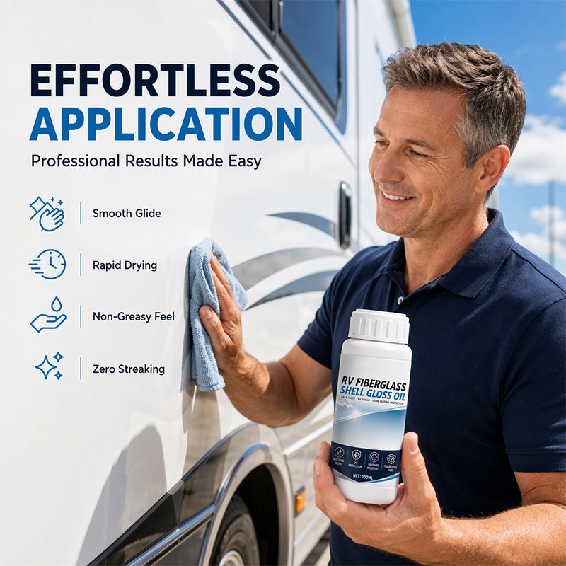 🚐 RV Fiberglass Gloss Oil Shine Restorer – UV‑Protective, Easy‑Apply, Long‑Lasting ✨