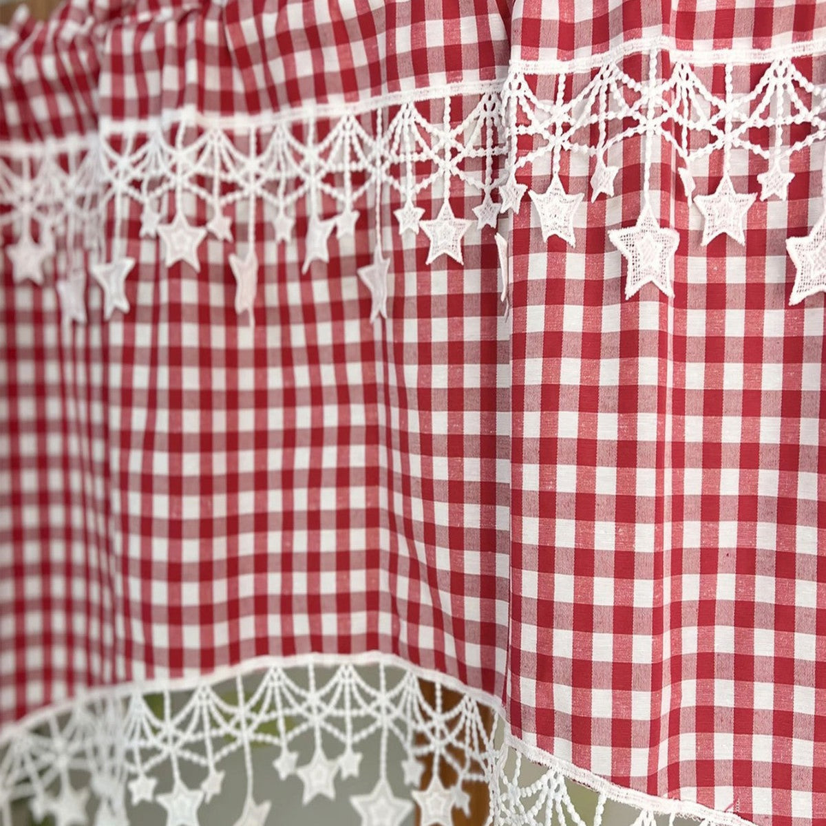⏳Limited-time 50% off💥Versatile Country Style Curtain with Star Lace Trim⭐️