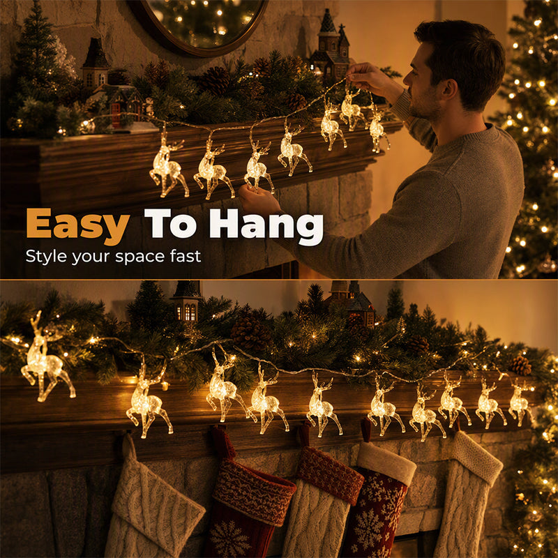 Christmas LED Reindeer String Lights