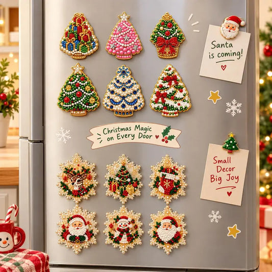 ✨ DIY Sparkling Magnetic Decoration Kit – Fun Holiday Craft for Fridge & Metal Surfaces