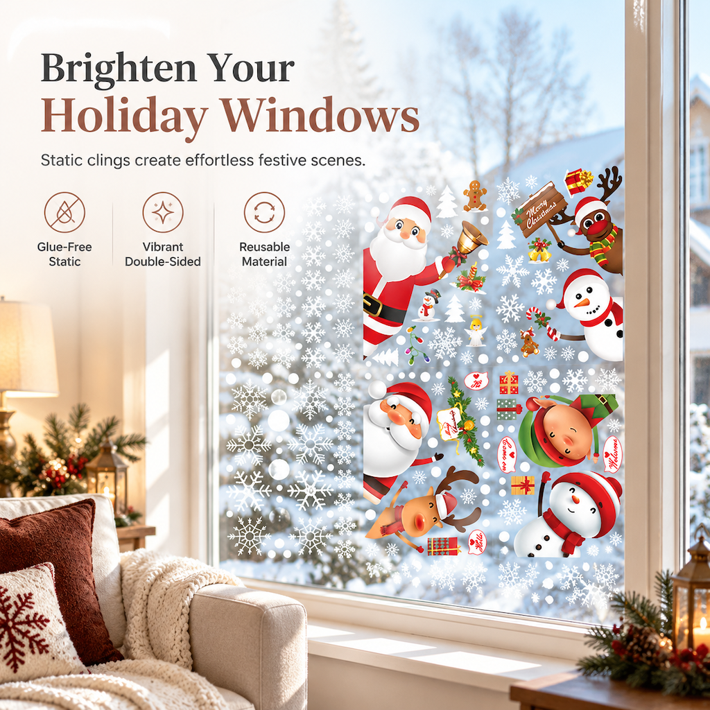 Christmas PVC Static Window Clings