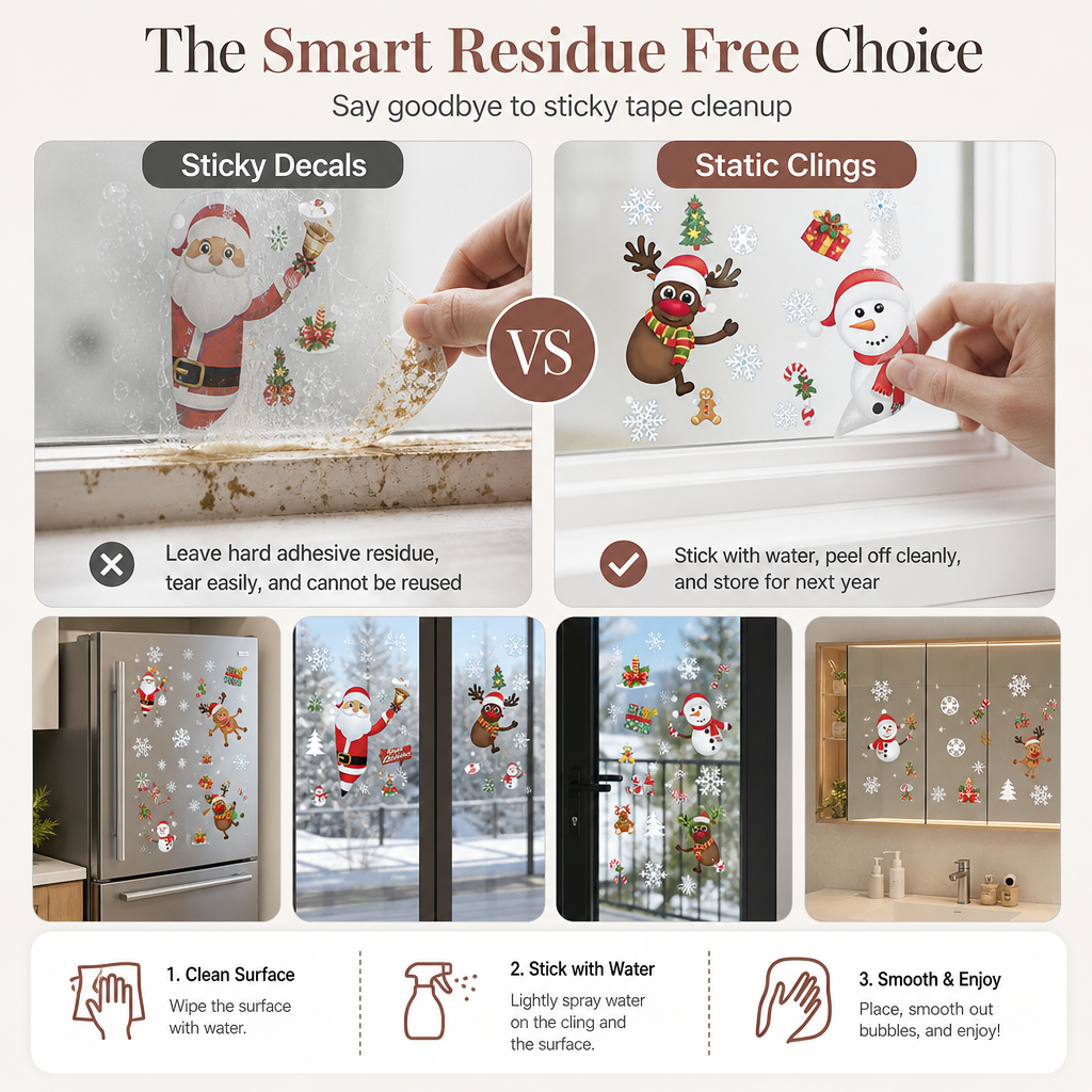 Christmas PVC Static Window Clings