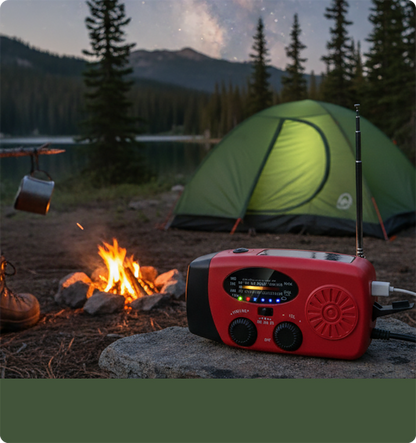 Multifunctional Portable Solar Emergency Radio – Power Bank, Hand Crank & Weather Alert for Outdoor & Crisis Preparedness
